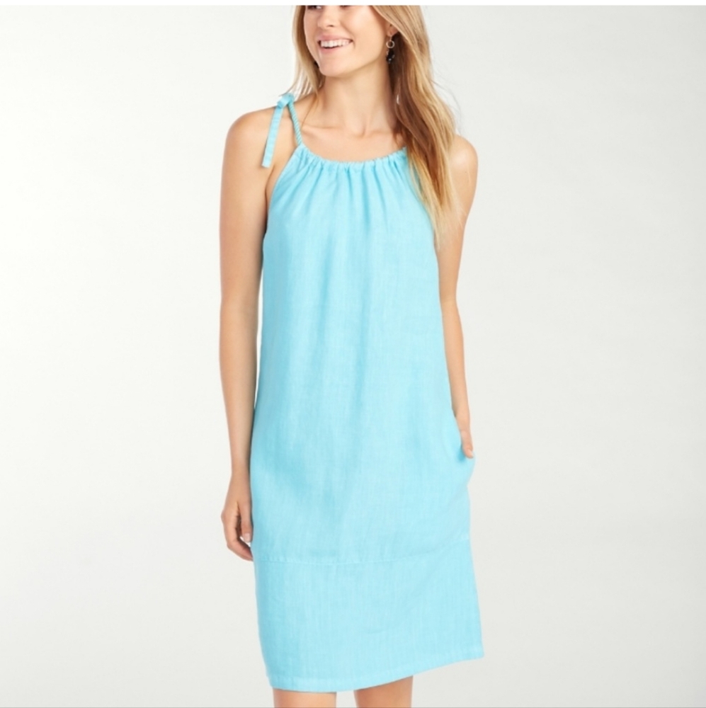 28 Palms Linen Halter Sundress small